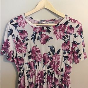 Pinkblush—Floral Short Sleeve Maxi Dress—XL